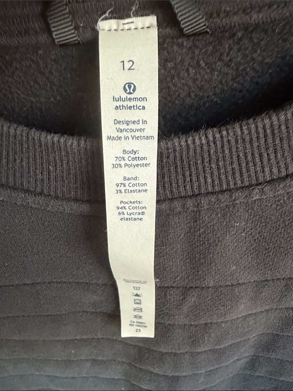lululemon athletica charcoal gray quilted pullover sweatshirt - Picture 2 of 5
